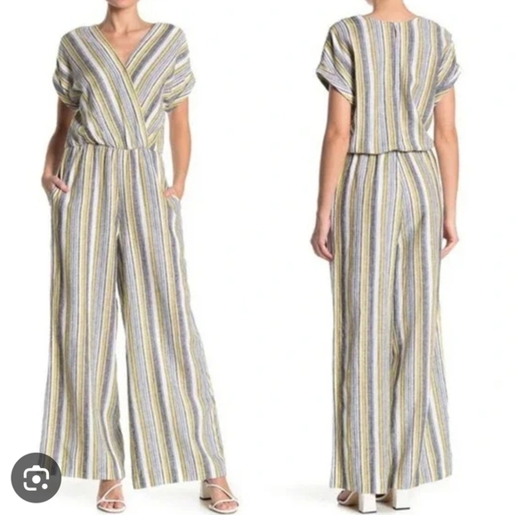 ECI New York Navy, Cream And Tan Linen JUMPER Nwt Size MEDIUM - Picture 8 of 9